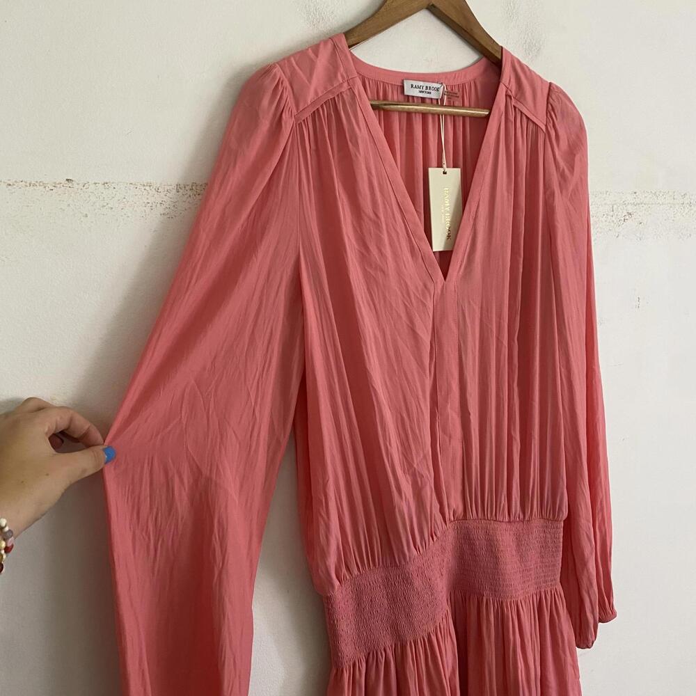 RAMY BROOK christie long sleeve mini dress in rose sz M - Picture 3 of 7